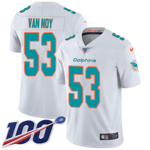 Miami Dolphins #53 Kyle Van Noy White Men Stitched NFL 100th Season Vapor Untouchable Limited Jersey